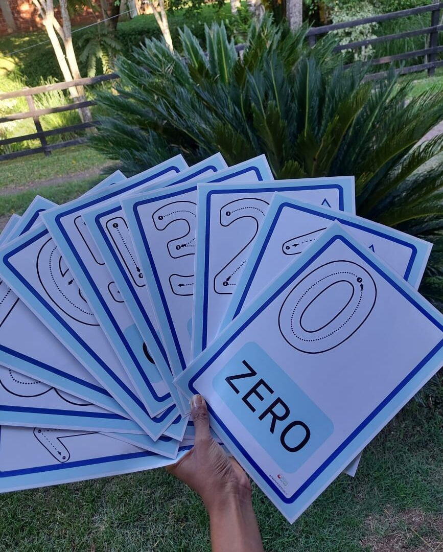 Numerais 0 a 10 com direcionamento de escrita