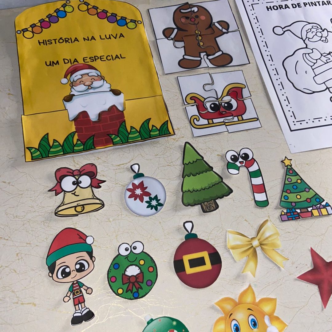 História na luva -Dia especial (natal) + atividades
