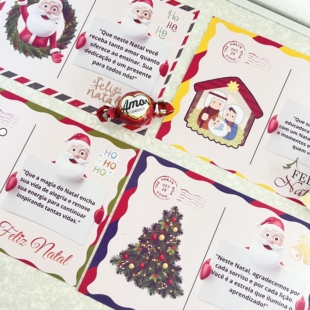 Kit cartão de natal para professores